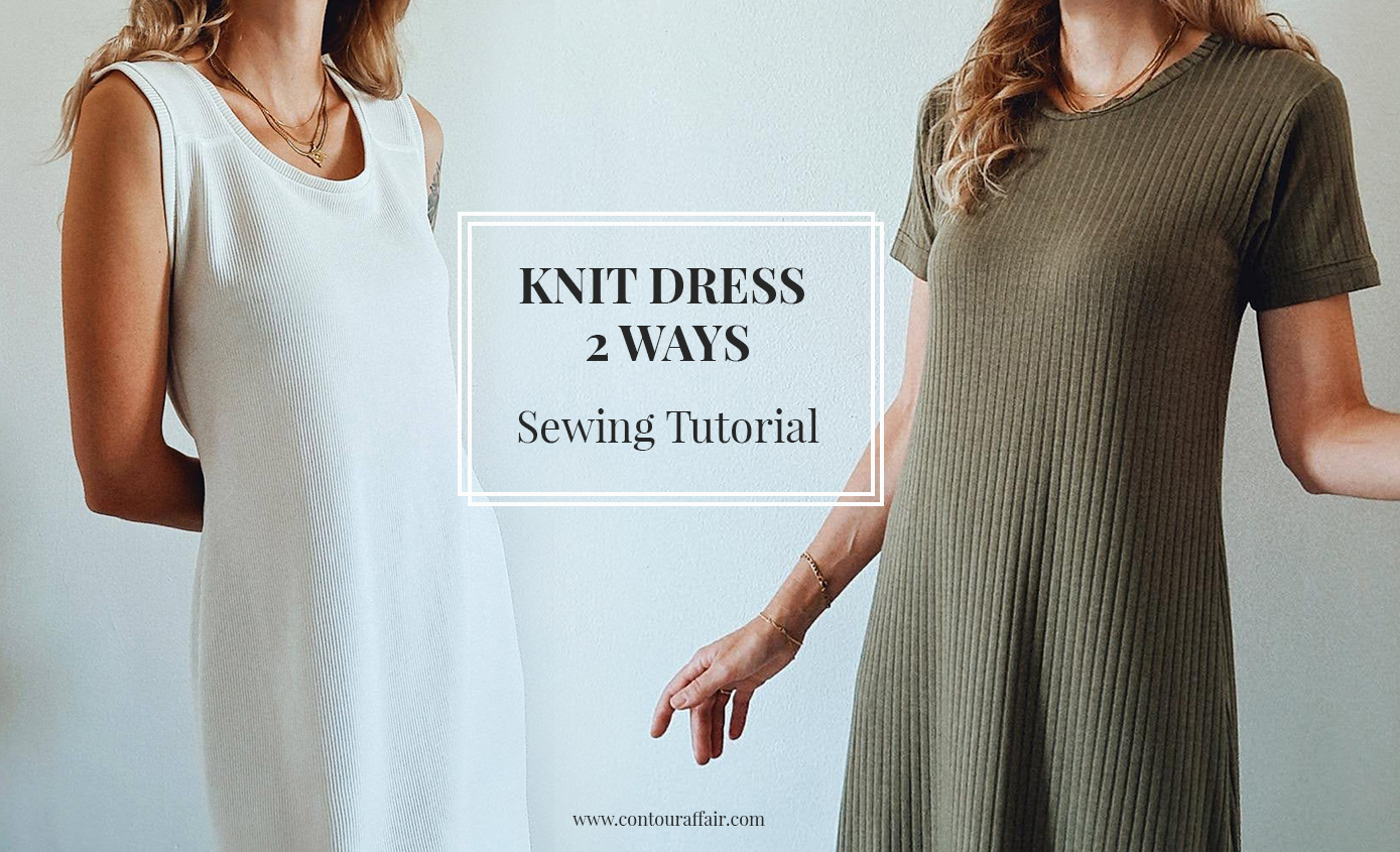 How To: Everyday Ribbed Knit Dress Two Ways - With and Without Sleeves ...